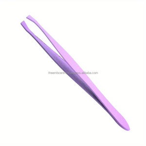 Pinzas Profesionales Negras de Acero Inoxidable para Cejas, Punta Plana Inclinada, Depilación, 1 Unidad - Product Image 5