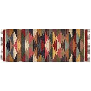 Tapis faits main multicolores durables, tapis kilim en jute et laine sur mesure pour salon et chambre à coucher - Product Image 3