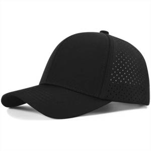 Unisex <b>Black</b> <b>Baseball</b> <b>Cap</b> 6-Panel Mesh Adjustable Breathable Outdoor Casual Hat Spring Summer Adult Style - Product Image 1