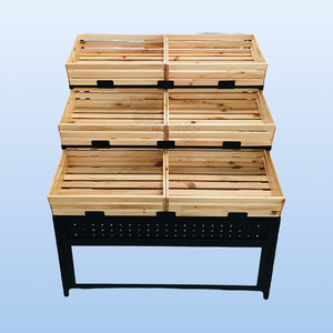 Customized Heavy Duty Metal Supermarket Fruit Vegetable Display Stand Shelving <b>Rack</b> with Customizable <b>Shelves</b> - Product Image 1