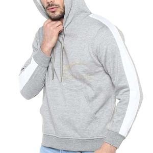 <b>Men's</b> <b>Grey</b> Solid Hoodie Pullover <b>Sweatshirt</b> Casual Oversized Fit Long Sleeve Kangaroo Pocket Winter Top 100% Cotton Anti-Wrinkle - Product Image 4