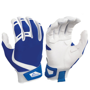 Gants de frappe de baseball professionnels en cuir blanc/bleu, protection confortable des mains, design personnalisable, logo, service OEM - Product Image 1