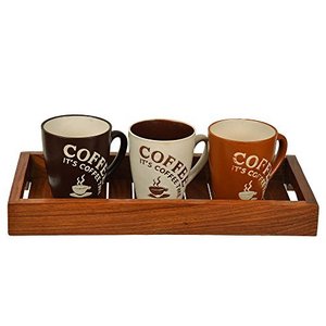 Premium Wooden Serving Tray Wood Hand Carved with Handle Large for Restaurant from Indian Manufacturer and Supplier - Product Image 4