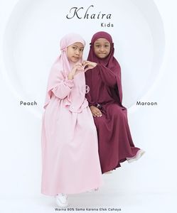 ABAYA MUSULMANA PARA NIÑAS, CASUAL, DIVERTIDA, DE COLOR, TELA TRANSPIRABLE DE SPANDEX/POLIÉSTER, CON VOLANTES Y CIERRE, PARA USO DIARIO, OFERTA GLOBAL - Product Image 2