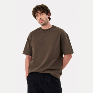 Blank 220GSM Heavy Weight Tshirt Oversize 100% Cotton Plus Size T Shirts For Men Custom Logo Print Street Wear Drop shoulder - Product Image 6
