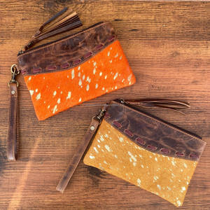 Nouvel arrivage de pochette à fermeture éclair multifonctionnelle pour femmes en cuir véritable métallisé pour cartes de vachette portefeuille pour femmes - Product Image 4