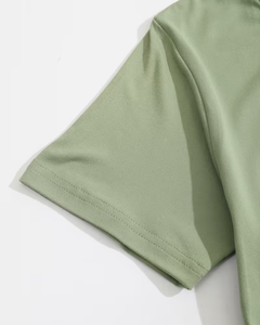 Women Knitted Crew Neck Solid Color Top Casual Daily Wear Regular Fit Light Green - Product Image 3