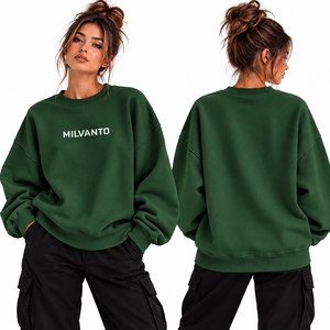 <b>Navy</b> Custom <b>Women</b>’s Oversized Sweatshirt 100% Cotton Premium Drop Shoulder Pullover Loose Fit Crewneck Sweatshirt For <b>Women</b> - Product Image 4
