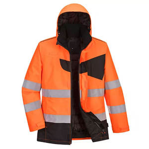 High Visibility Breathable CE Certified Unisex <b>Softshell</b> Safety <b>Jacket</b> Reflexive Workwear <b>Hi</b>-<b>Vis</b> Construction Winter Pockets - Product Image 1