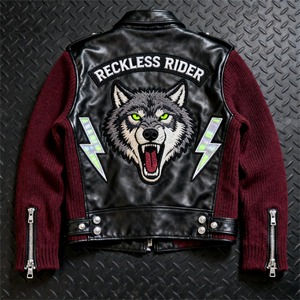 Veste de motard en cuir véritable de haute qualité pour homme, style varsity, surdimensionnée, personnalisée, avec fermeture éclair en cuir PU, pour l'hiver - Product Image 4
