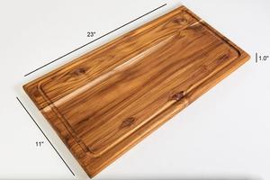 Grande planche à découper rectangulaire avec rainure profonde pour les jus, surface épaisse et lisse, idéale pour la découpe, le service et l'utilisation quotidienne en cuisine - Product Image 5