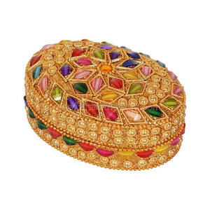 Handmade Indian Beaded Jewelry <b>Box</b> Decorative Trinket <b>Box</b> Colorful Mirror Work Storage <b>Box</b> Gift for Loved Ones - Product Image 1