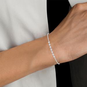 Rose Gold Lab Diamond Tennis <b>Bracelet</b> Round Brilliant Cut Claw Setting 14K <b>Solid</b> Gold Classic Chain Link Unisex Everyday Wear - Product Image 4