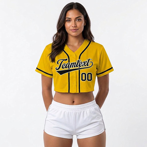 Top Corto Deportivo de Dos Colores para Mujer, Sublimación, Impresión por Transferencia, Bordado Personalizado, Nombre del Equipo, Número - Product Image 2
