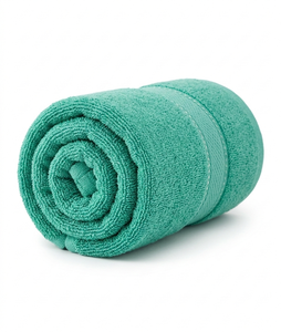 Serviettes de bain et de visage en coton 100% doux et absorbant, couleur unie, tricotées sur mesure, vente en gros OEM, JZ Textile, pour hôtel - Product Image 2