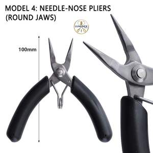 Pince diagonale, mini-pince coupante à bec rond coudé - Product Image 4
