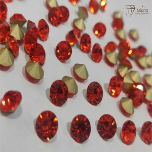 Pierres Chaton en Cristal Siam Hyacinth Light pour la Fabrication de Bijoux, Strass en Verre Facetté de Qualité Supérieure, Pierres Précieuses en Vrac et DIY - Product Image 1