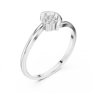 Anillo solitario minimalista de oro amarillo macizo de 14k con diamante redondo de talla brillante para mujer, ideal para compromiso, aniversario o regalo de boda. - Product Image 3