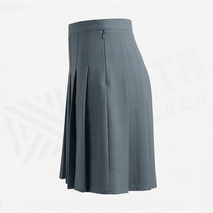 Minifalda Plisada para Mujer, Color Sólido, Cintura Regular, Tejido de Tela, Estilo para Todas las Temporadas - Product Image 3