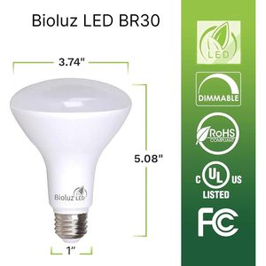 ไฟส่องสว่างภายในอาคาร LED BR30 แพ็ค 10 ชิ้น 90+ CRI 75W เทียบเท่า 9.5W 3000K แสงสีขาวนวล 850 ลูเมน ฐาน E26 พร้อมฉนวนกันความร้อน - Product Image 2