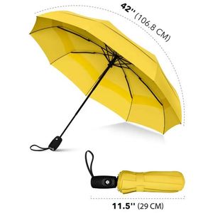 Paraguas Automático Plegable de Tres Secciones con Varillas de Acero, Protección Solar y Contra la Lluvia, Parasol con Acabado Negro, Varillas Reforzadas Anti-Viento, 8 Varillas - Product Image 3