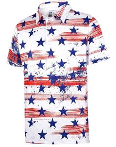 Camiseta de Golf Personalizada de Jersey 100% Algodón, Sublimación con Estampado Completo para Hombre, Gran Venta - Product Image 2