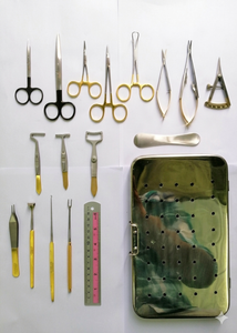 Juego de Instrumentos para Blefaroplastia de 10 Piezas, Cirugía Ocular, Cirugía Plástica, Acero Alemán, Certificado CE/ISO, Reutilizable - Product Image 1