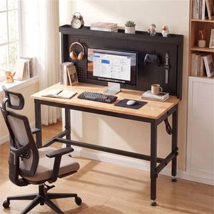 Banc de travail robuste de 48 pouces, capacité de 2000 livres, hauteur réglable sur 7 niveaux, avec multiprise intégrée et armoires à outils - Product Image 4