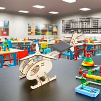 DEYI Kit DIY Système Solaire Jouet, Projets Scientifiques Scolaires Éducatifs en Bois à Assembler, Véhicule Électrique et Avion pour 5-7 Ans