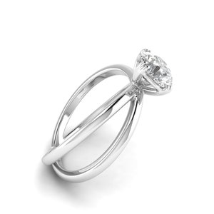 Bague Classique AJRETAIL en Or Blanc Sertie de Diamants de Laboratoire Taille Brillant 1 Carat, Couleur F, Pureté VS1, Certifiée IGI - Product Image 2