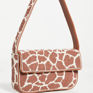 Women's Fashion Indian Handmade Leopard Pattern Beaded <b>Sequined</b> Tassel Zipper Closure Polyester Lining Composite Bag - Product Image 1