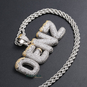 Men's Hip Hop DENZ <b>Letter</b> Pendant 925 Silver 18K Gold Plated Moissanite Themed Charm Everyday Wear - Product Image 4