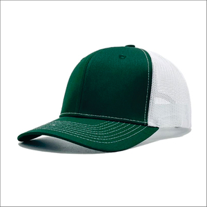 Red White Mesh Trucker Cap 6-Panel Fitted Unisex Casual Spring Summer Solid Color Baseball <b>Hat</b> - Product Image 1
