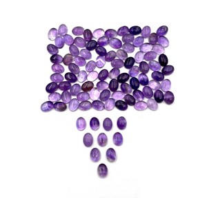 Ametyste violette naturelle ovale cabochon, pierre précieuse en vrac 4-10 MM, certifiée IGI pour la fabrication de bijoux - Product Image 5
