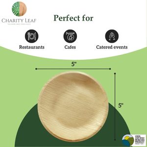 Piatto Rotondo in Foglia di Palma Naturale da 5 Pollici per Stoviglie e Decorazioni da Tavola - Product Image 5