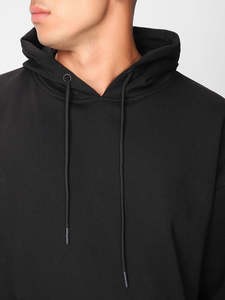 Sudadera con Capucha Extra Grande para Hombre, Color Sólido, Algodón French Terry, Estilo Casual Urbano, Corte Regular para Otoño - Product Image 4