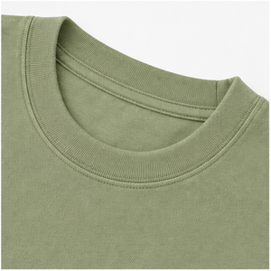 Camiseta Personalizada de Algodón Lavado Color Verde Salvia, Holgada, de Manga Corta y Cuello Redondo para Hombre, MTS-OVR-0018 - Product Image 4