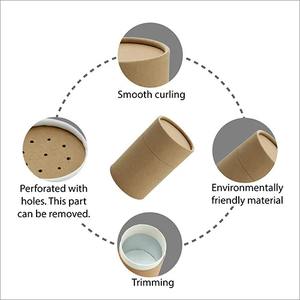 Envases ecológicos de tubos de papel kraft para polvos, cilindros de cartón, cajas de papel redondas, contenedores de tubos personalizados con tamiz. - Product Image 6