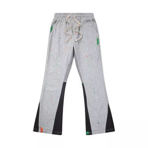 Pantalon évasé pour homme Kivotech de haute qualité avec logo personnalisé et effets de peinture éclaboussée, coupe ample, 100 % polyester, taille élastique, hiver - Product Image 6