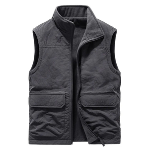 Men <b>Utility</b> Fleece Lined <b>Vest</b> Windproof Sleeveless Jacket Multi Pocket Outdoor Workwear Bodywarmer Custom Logo Winter <b>Vest</b> - Product Image 5