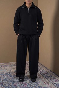 Unisex <b>Black</b> <b>Fleece</b> Knitted Pullover with Hooded Collar and Front Pocket Regular Fit Casual Style Autumn Wear 100% Cotton - Product Image 6