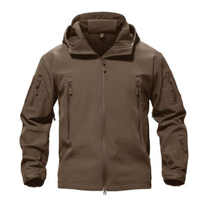 Blouson Softshell Premium Homme Vert Olive à Capuche, Fermeture Éclair, Coupe-Vent Décontracté en Polyester, Vêtement d'Extérieur Automne 2026 - Product Image 3