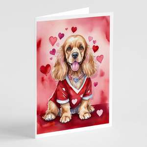 Cocker Spaniel lunatique A7 taille 5x7 cartes vierges paquet de 8 cartes de voeux de la Saint-Valentin avec enveloppes My Valentine - Product Image 1