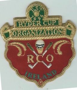 ตราสัญลักษณ์ Ryder Cup ขององค์กร RCO ไอร์แลนด์ สำหรับติดเสื้อเบลเซอร์ ทำด้วยมือจากด้ายทองคำแท้ ทนทาน สามารถรีดติดหรือเย็บติดได้ - Product Image 1