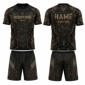Ensemble chemise à manches courtes et short imprimé floral pour homme adulte MEGAMAPLE, respirant, en polyester, pour l'été et les activités de plein air - Product Image 1