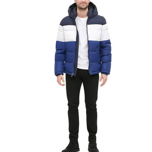 2025 Men's Custom Streetwear Puffer Jacket High Quality Canvas <b>Thick</b> Warm <b>Winter</b> Hooded <b>Coat</b> with Stand Collar for Men - Product Image 6