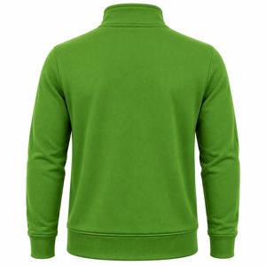 Pull-over pour homme en maille unie verte respirant avec logo frontal, coupe classique, manches longues, col montant, idéal pour l'hiver - Product Image 1