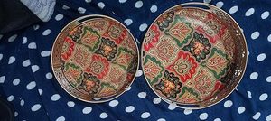 Élégant plateau en fer forgé Pichwai pour servir, offrir en cadeau, décorer, pour les festivals et les paniers-cadeaux - Product Image 5