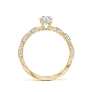 Anillo de Compromiso y Boda de Lujo con Diamante Cultivado en Laboratorio, Corte Oval, Certificado IGI, Banda Trenzada, Oro 10K 14K 18K, Plata 925 935 - Product Image 3