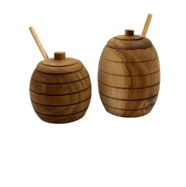 Tarro de Miel de Madera Ecológico con Cuchara Dosificadora, Dispensador de Miel de Madera Natural Seguro para Alimentos, Contenedor para Decoración de Cocina del Hogar, Venta al por Mayor - Product Image 4